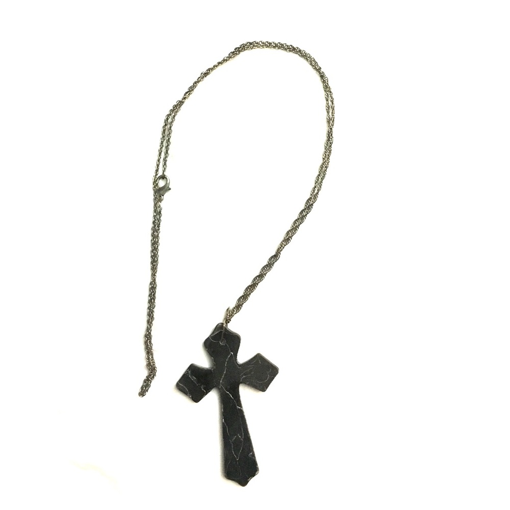 Marble cross necklace