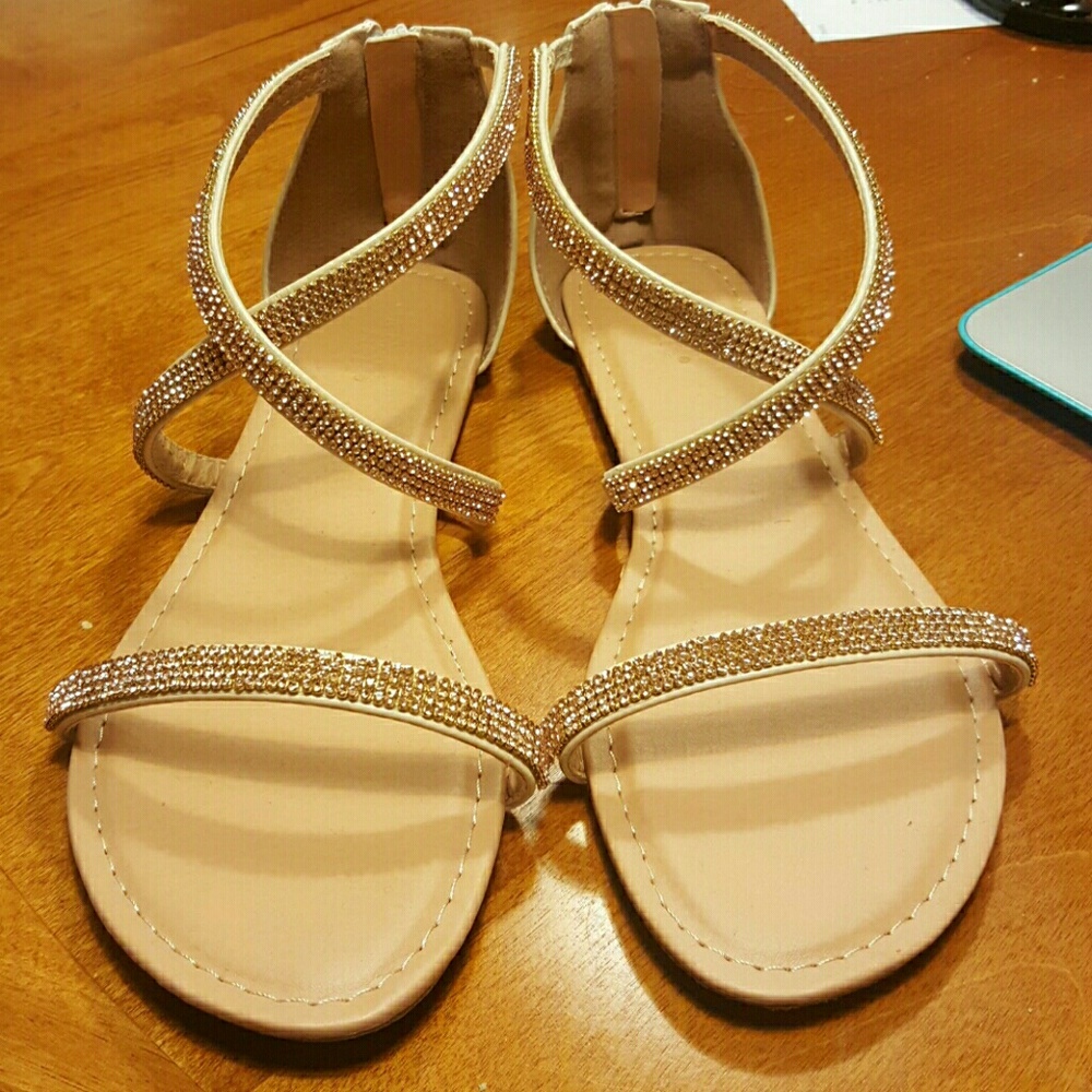 Rose Gold Crystal |Rhinestone |Embellished Sandals