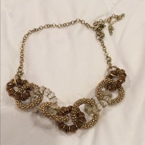 Gold and brown chunky necklace