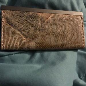 Natural Snakeskin clutch