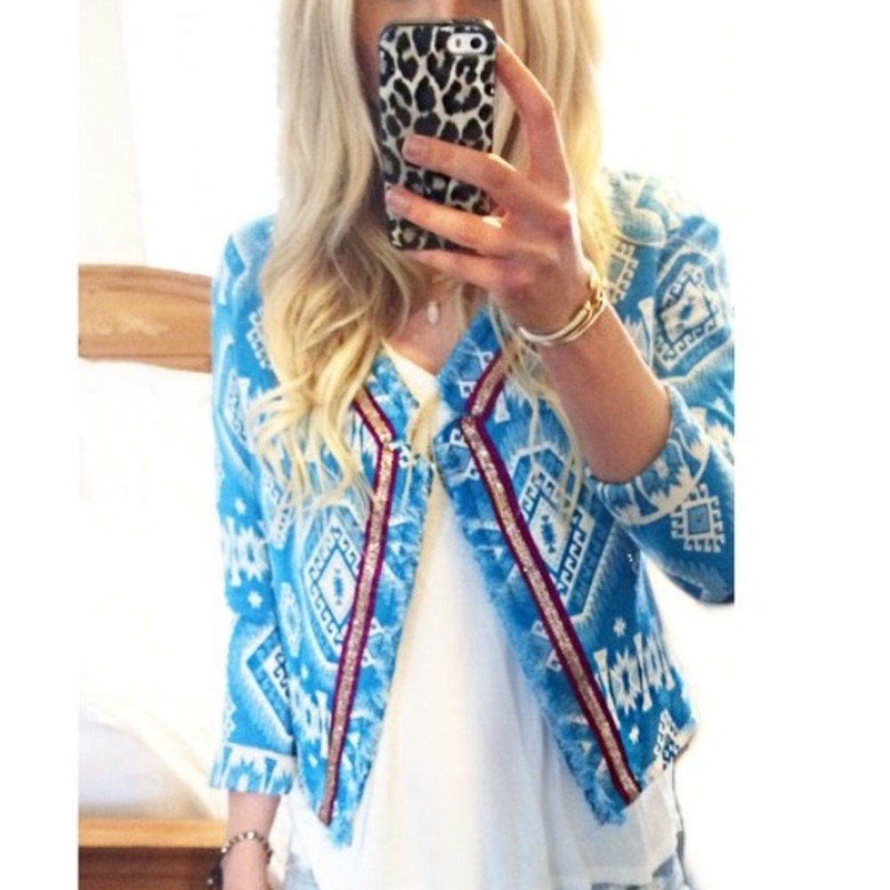 Chloe Oliver beaded jacquard jacket- diamond print
