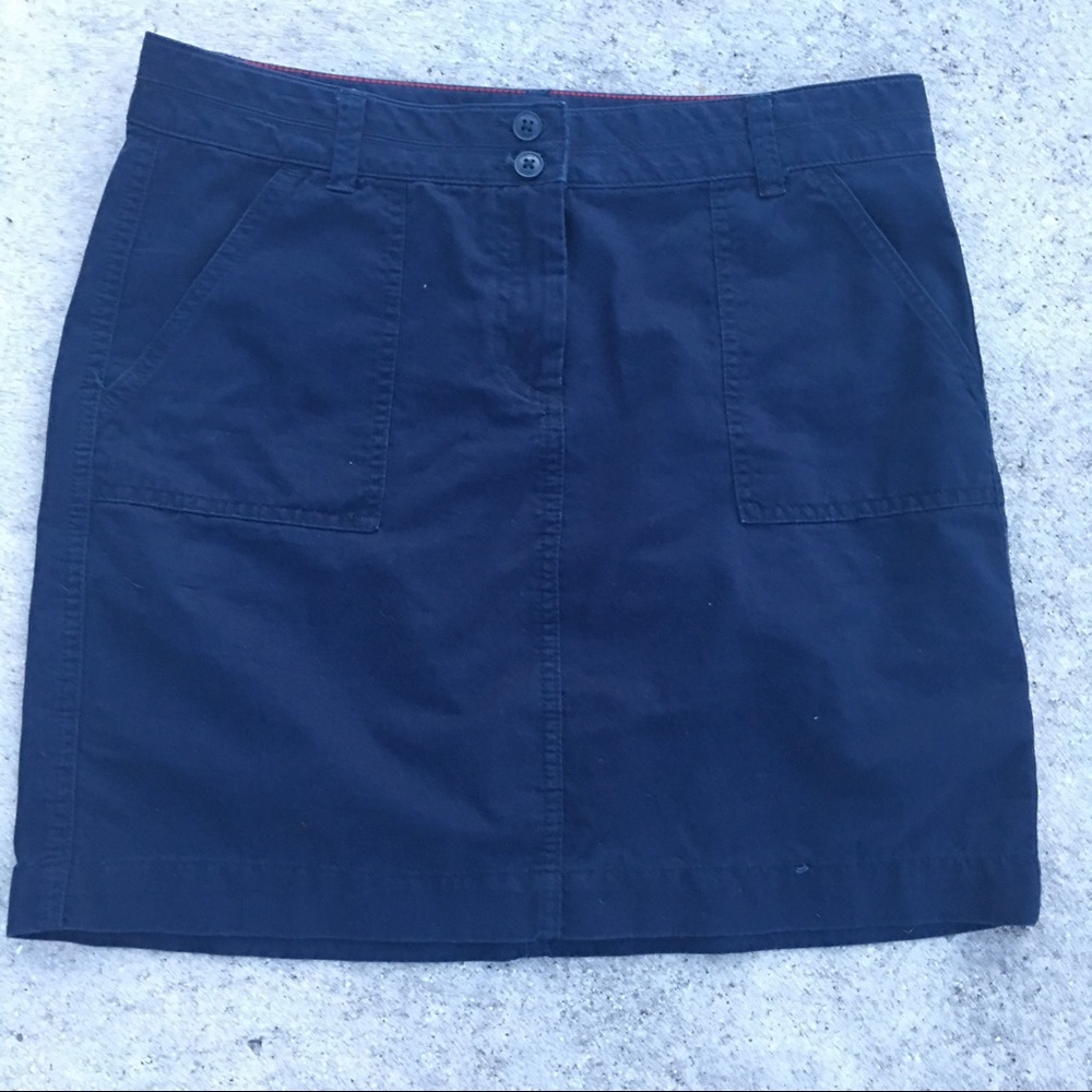 Tommy Hilfiger Navy Stretch Cotton Skirt