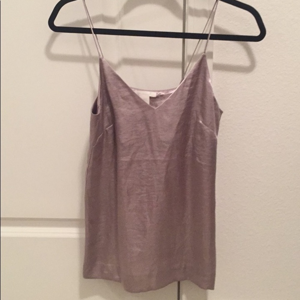 Shiny Grey Spaghetti String Top