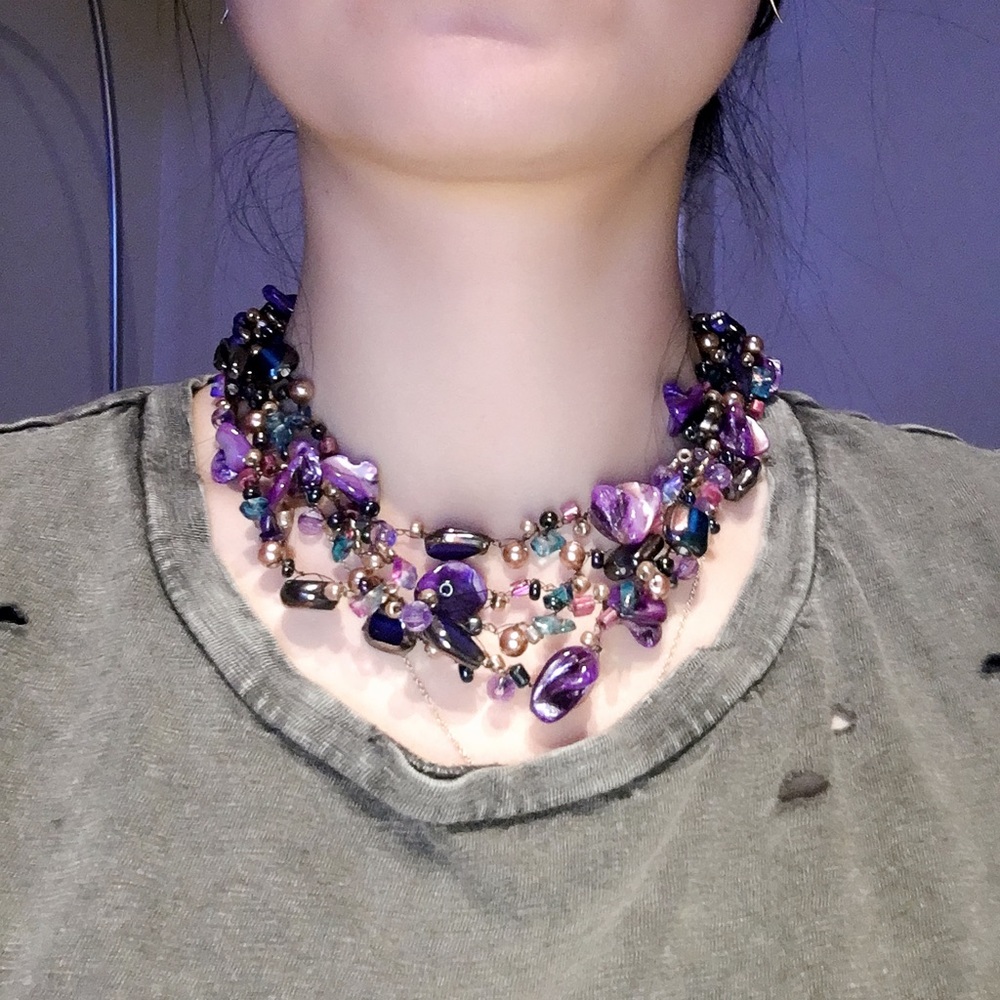 Pretty Purple Pearls and beaded necklace