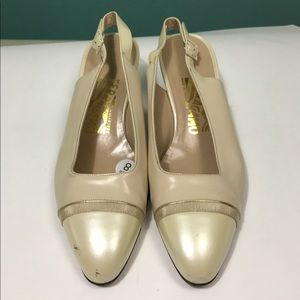 Salvatore Ferragamo Cap Toe Slingback Shoes
