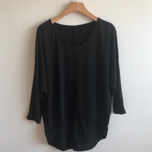New Oversized 3/4 Length Sleeve Hi Low Blouse