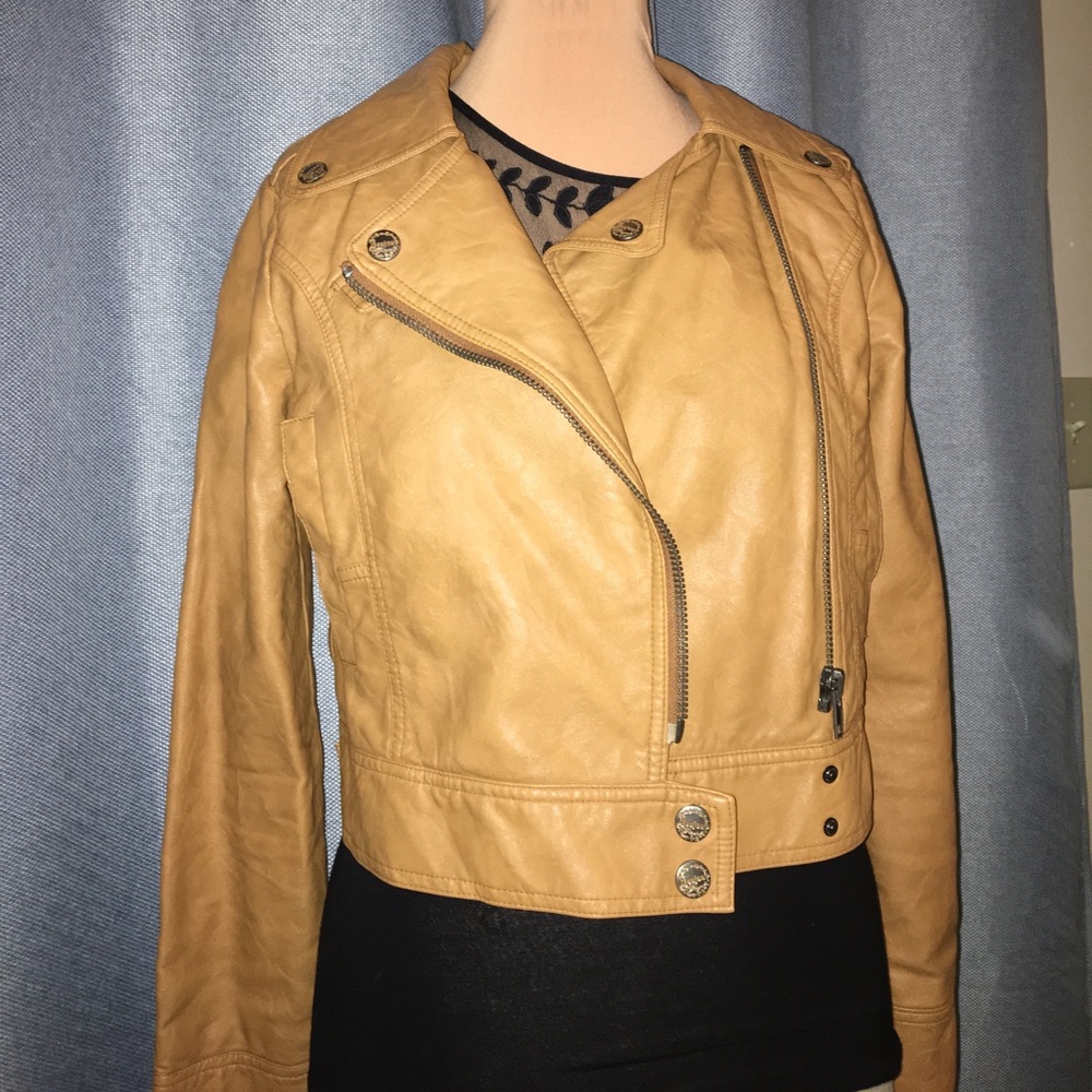 Camel Colored Faux Leather Jacket