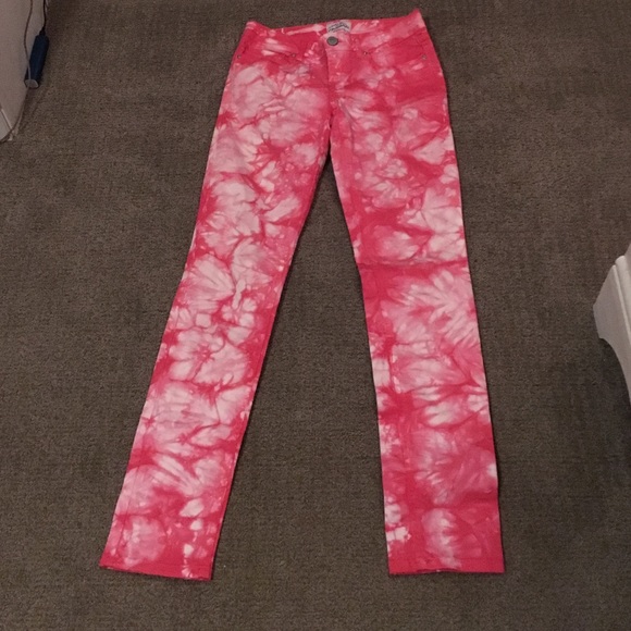 pink tie dye jeans