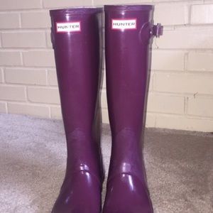 Plum hunter boots. Worn once.
