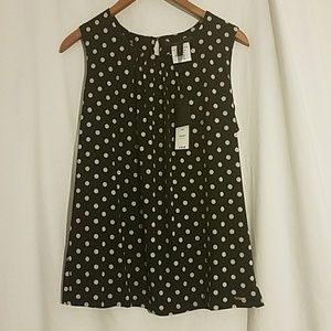 NEW BCBG Max Azria Sz L or XL Polka dot tank