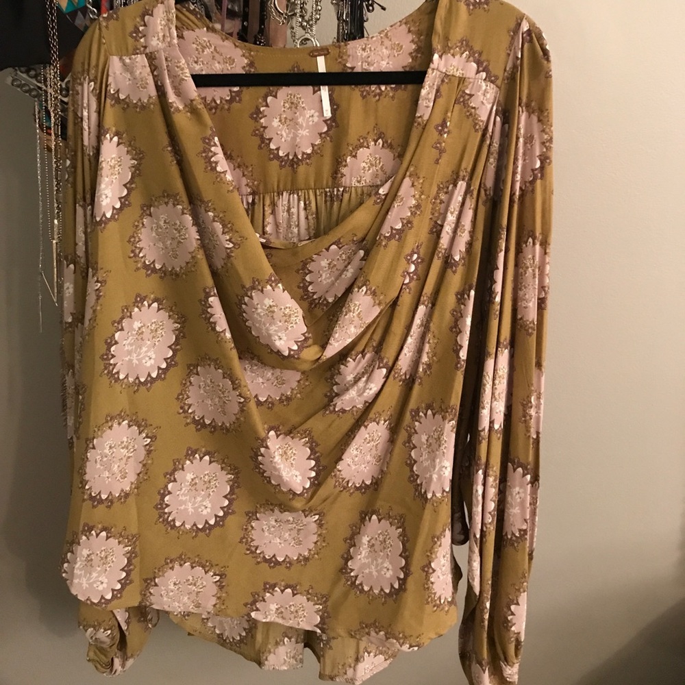 Free people flower flowy blouse