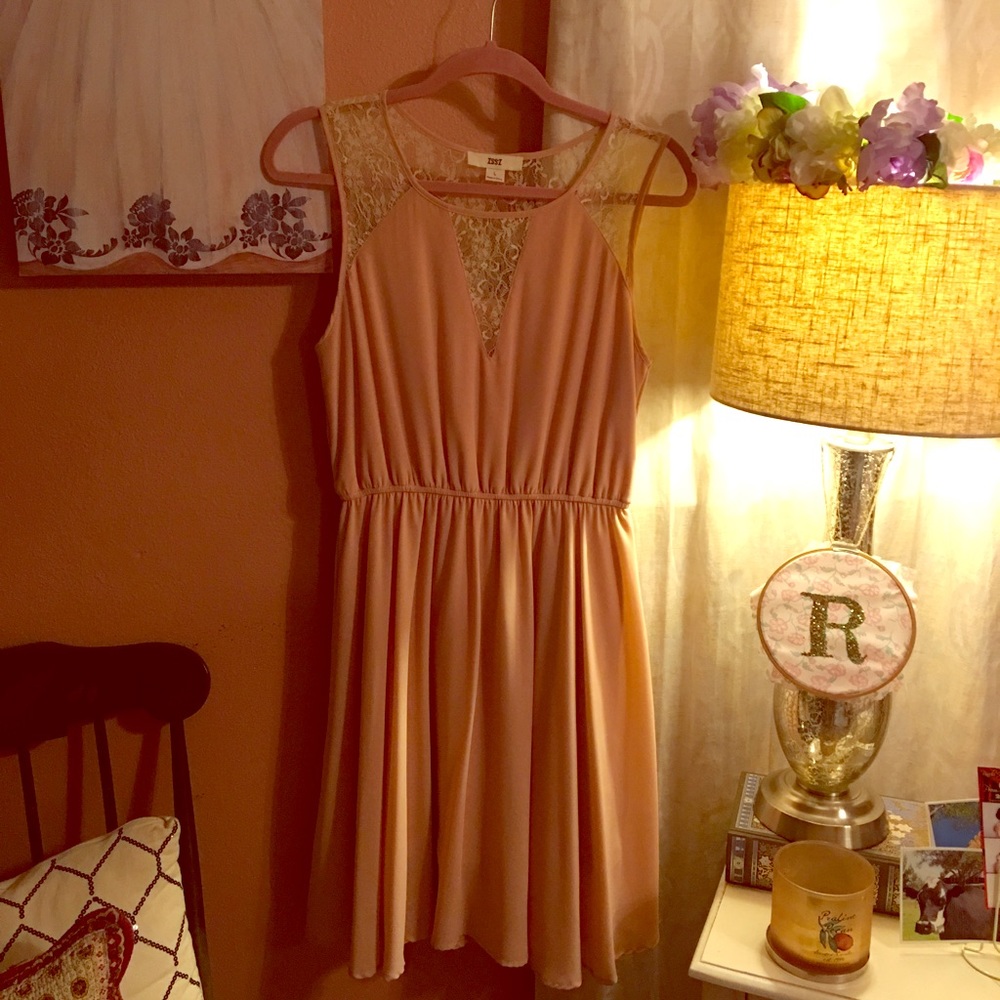 Pink dress with Lacey top!