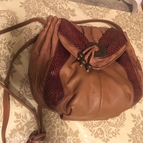 Sharif shoulder bag in python brown and Tan - Picture 2 of 6