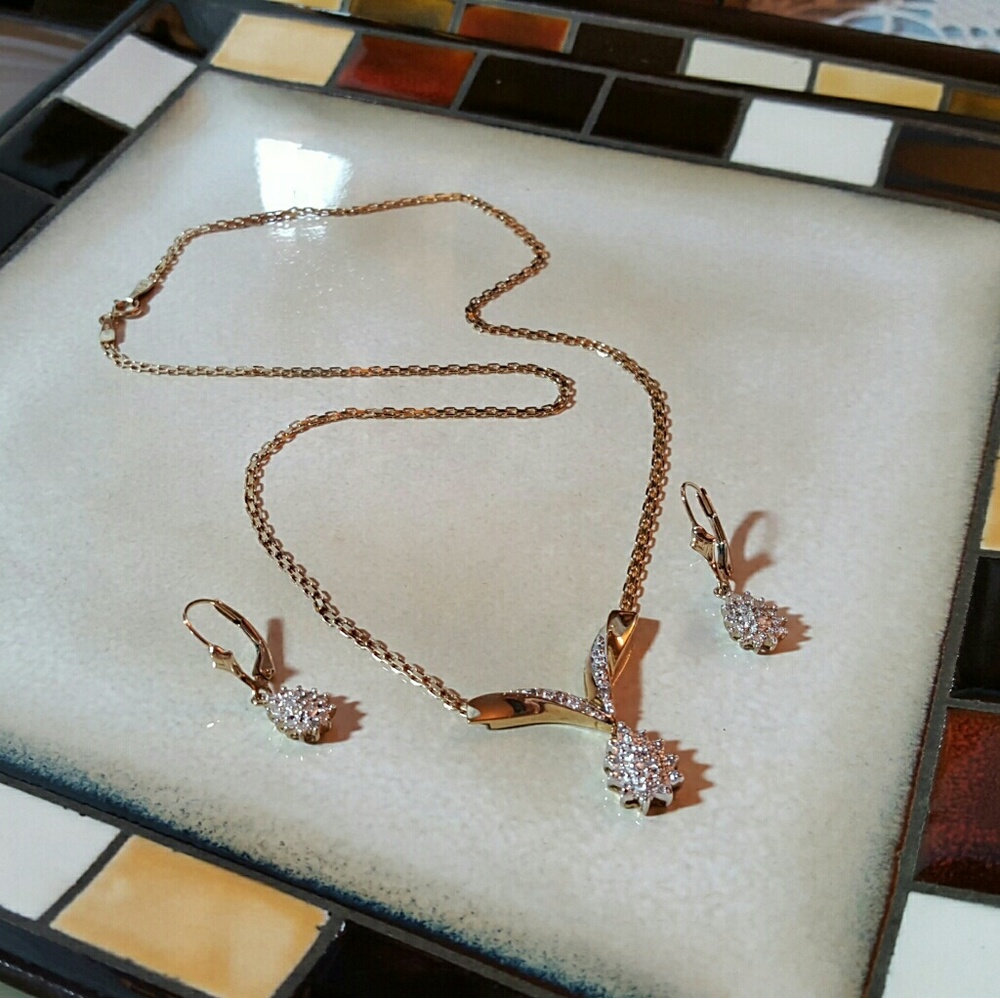 HOLD for Jamiela 10K Diamond Necklace/Earrings