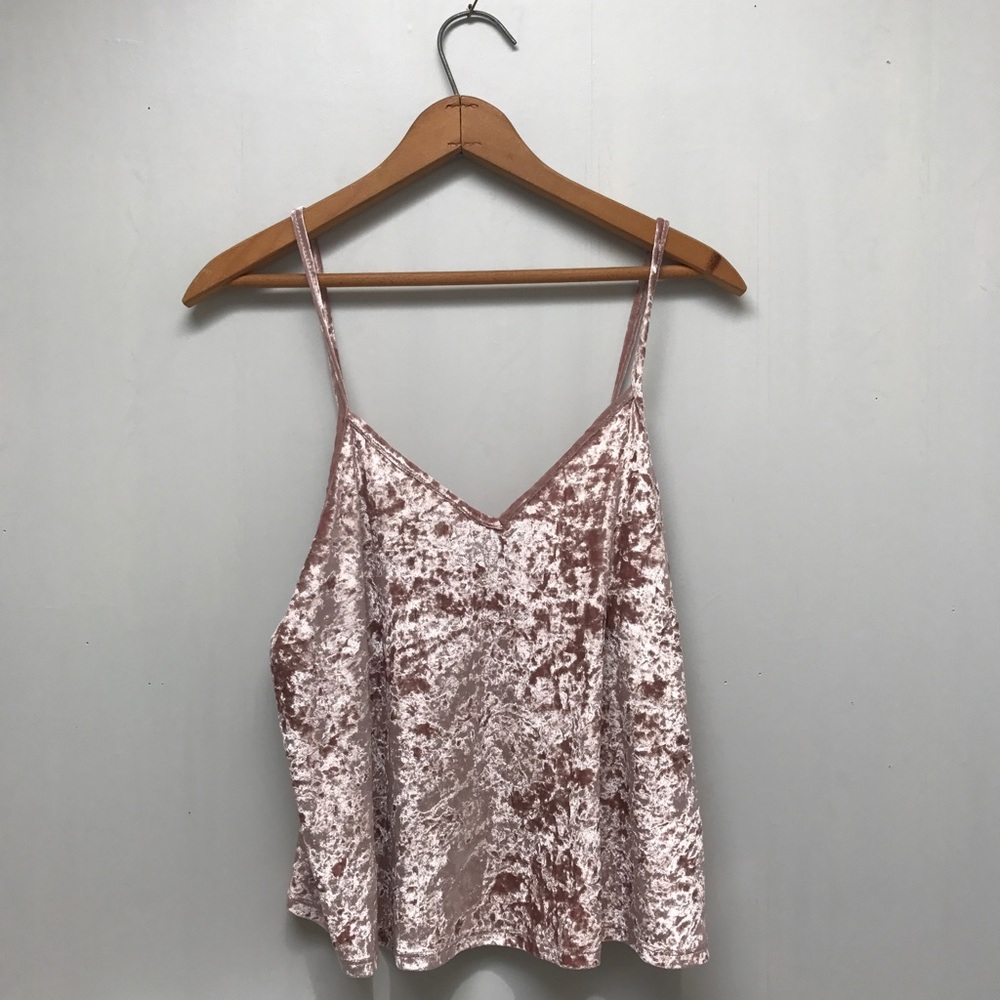 Faux velvet top
