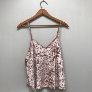 Faux velvet top