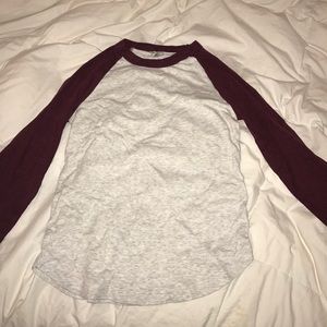 Long sleeve baseball style shirt