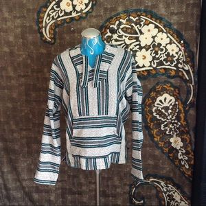 Boho Mexican Beach Poncho Small Festival Hippie