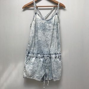 Denim print romper