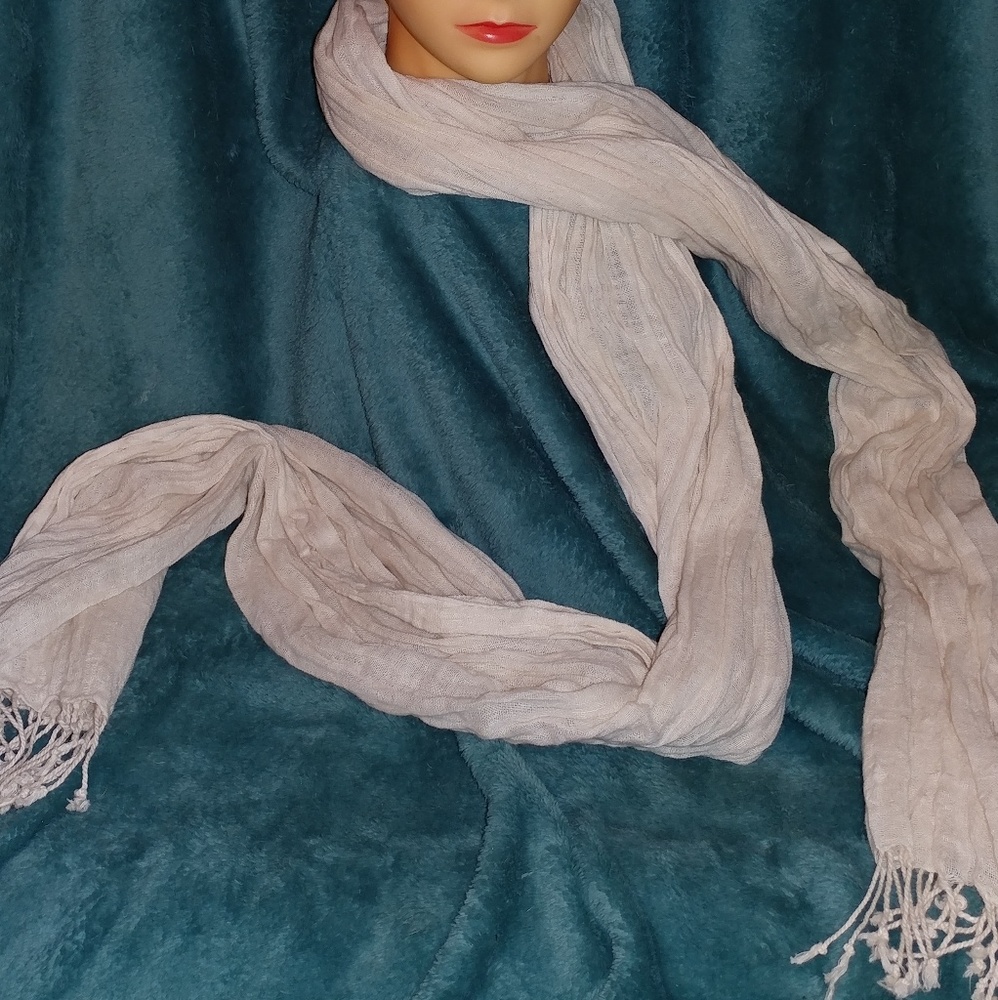 Extra Long Cream Scarf