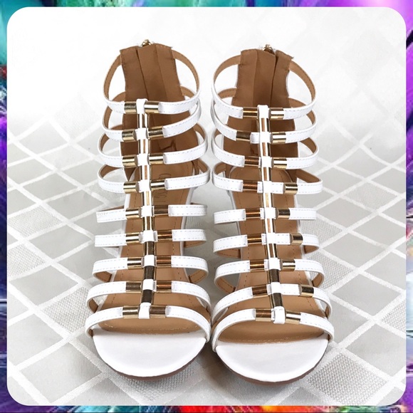 NEW White Low-Heel Strappy Gladiator Sandals - Picture 2 of 8