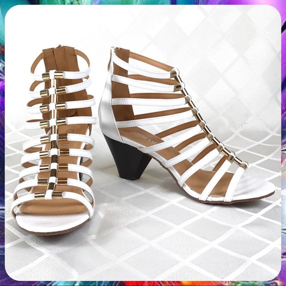 NEW White Low-Heel Strappy Gladiator Sandals - Picture 4 of 8