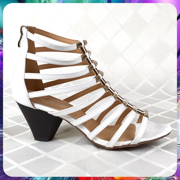NEW White Low-Heel Strappy Gladiator Sandals - Picture 5 of 8