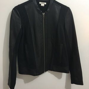 Helmut Lang Leather Sweatshirt Jacket