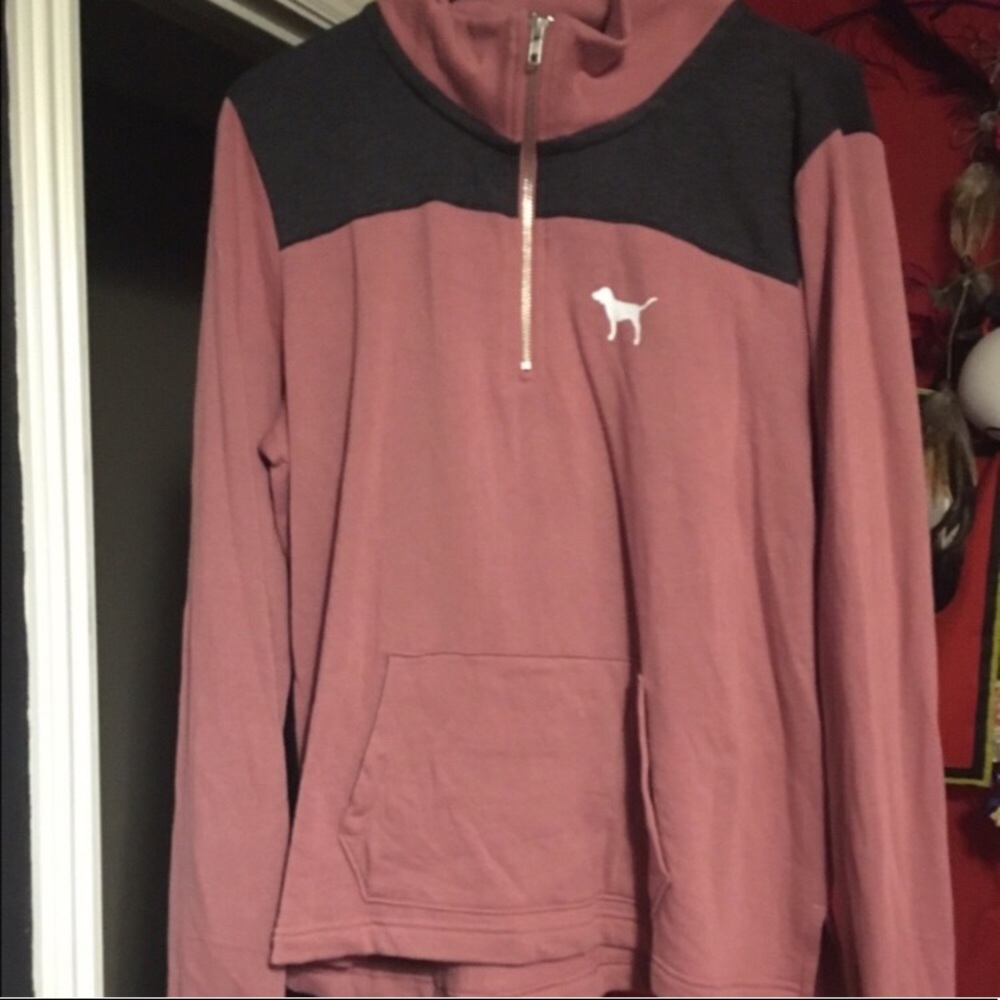 PINK Begonia Half Zip NWOT