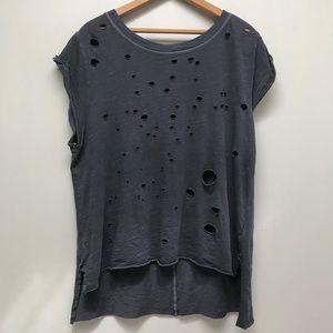 Free People distressed grey top