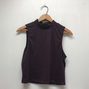 Deep purple high neck crop top