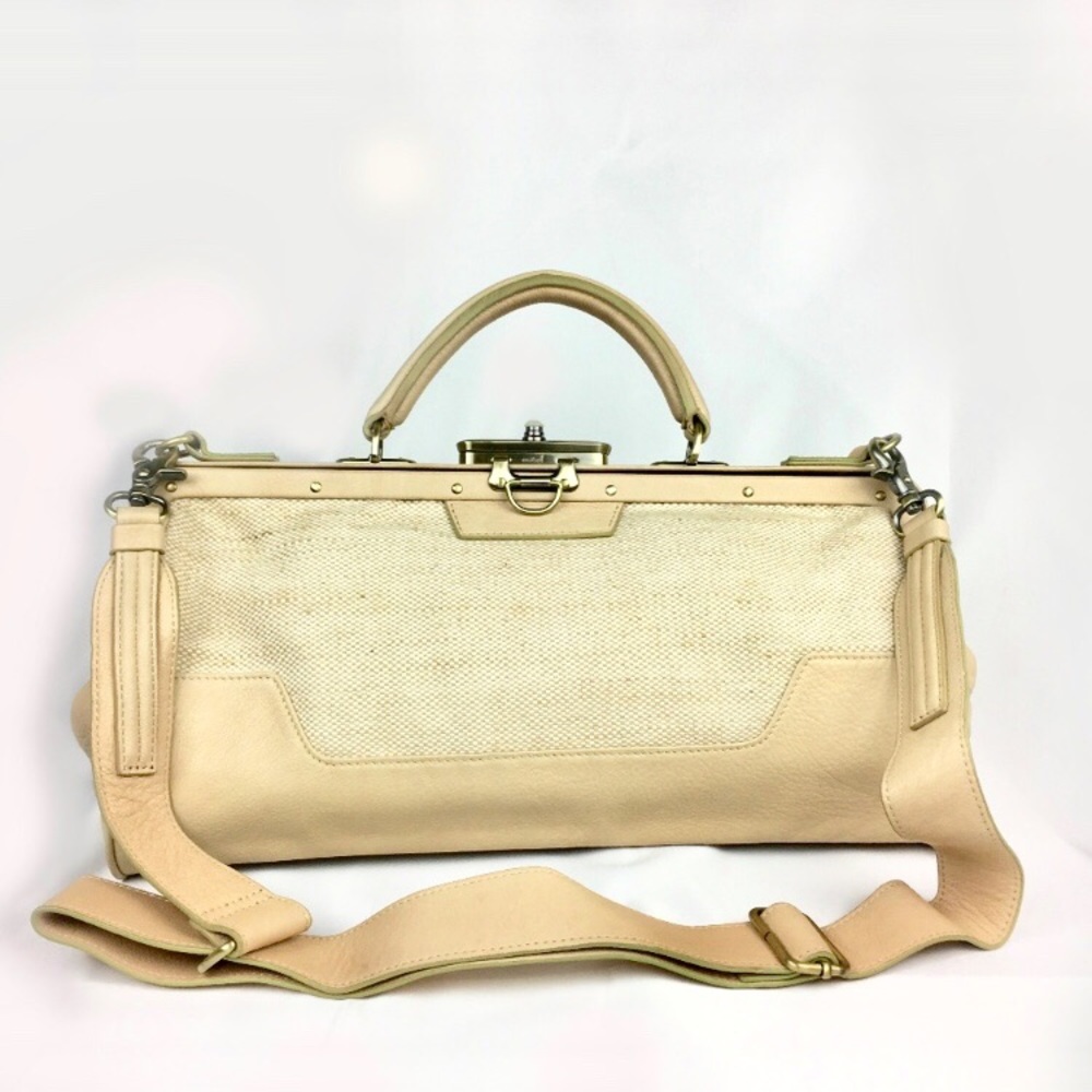 SALE Raw cotton with leather shoulder  bag