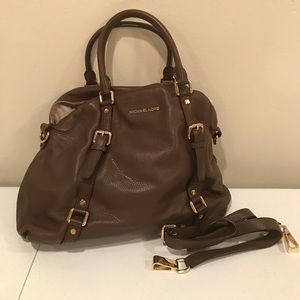 Michael kors brown cross and tote leather bag