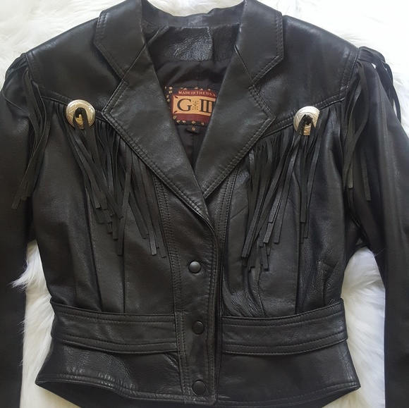 G-III G3 Womens Leather Fringe Moto Jacket - Picture 2 of 6