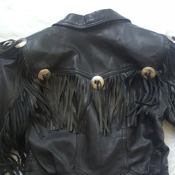 G-III G3 Womens Leather Fringe Moto Jacket - Picture 5 of 6