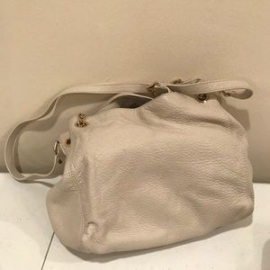 Michael kors white cross-body tote bag