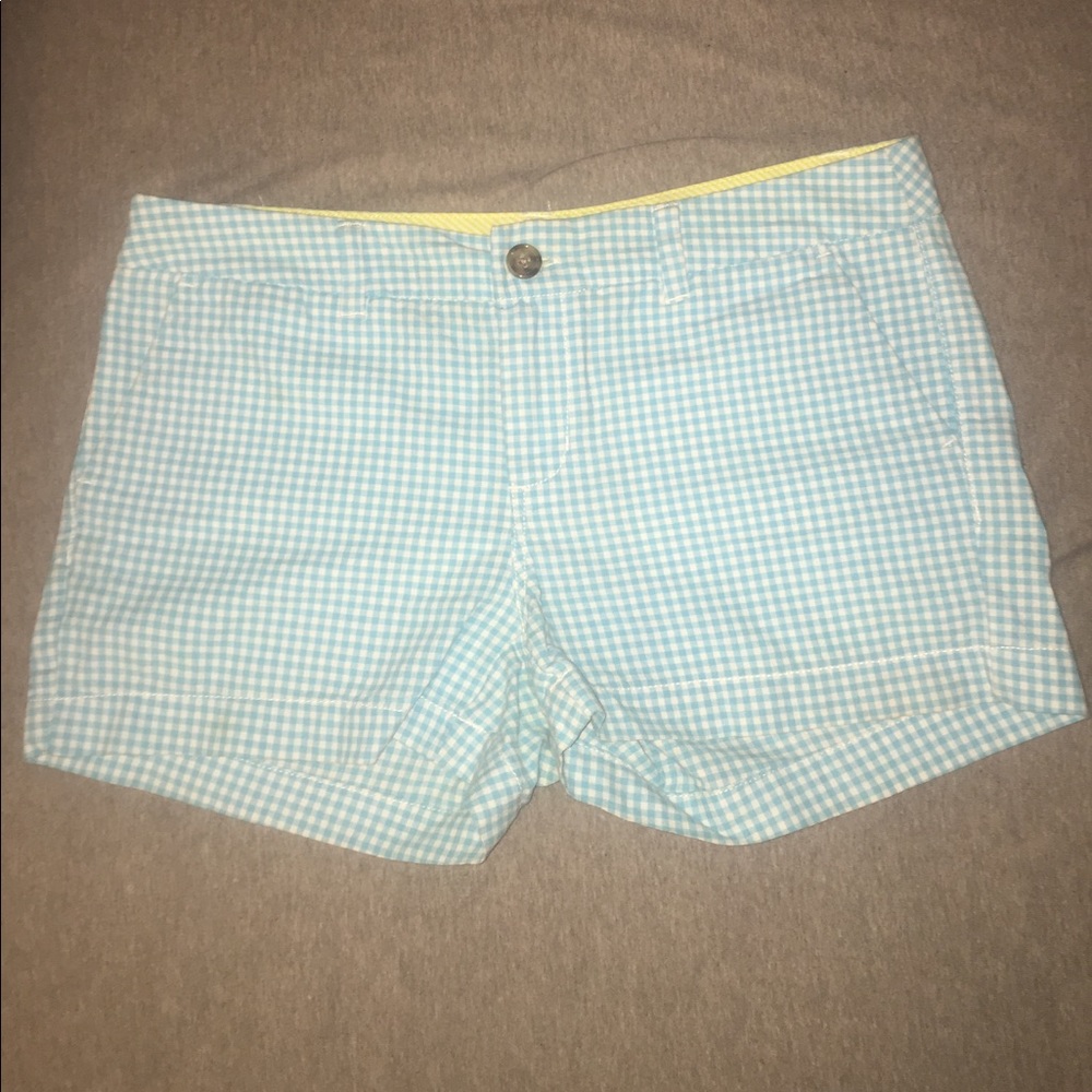 Blue and white gingham shorts!
