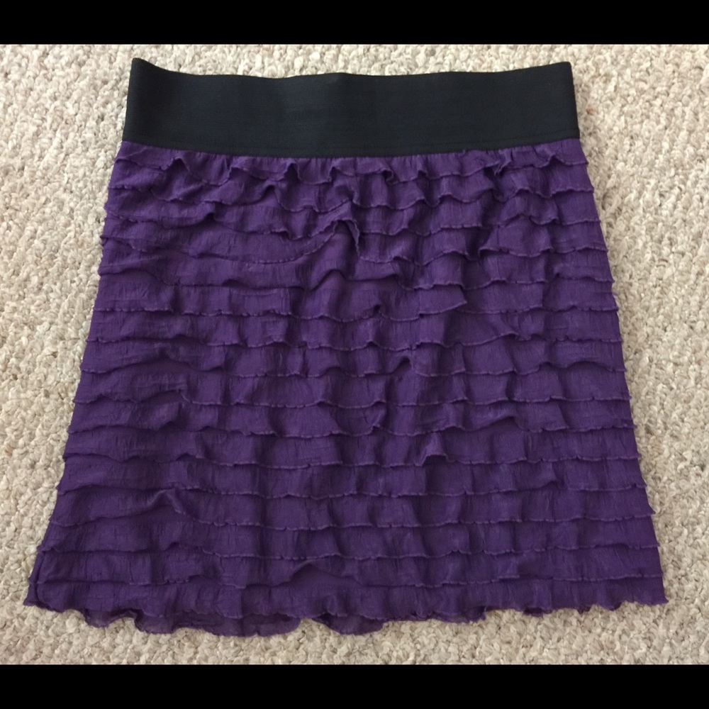 Express Purple Layered Mini Skirt