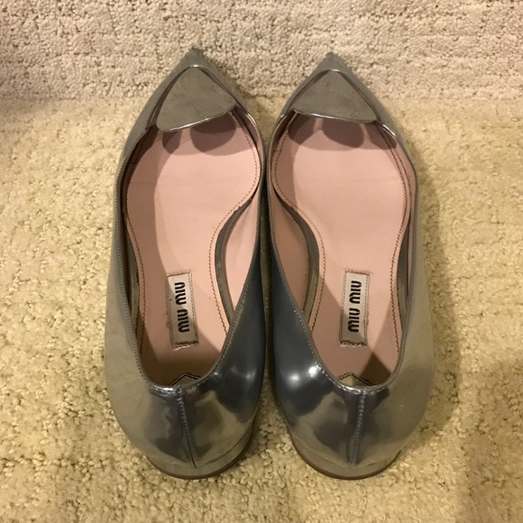 Mirrow color Miu Miu flat size 6.5. 100% authentic - Picture 4 of 6