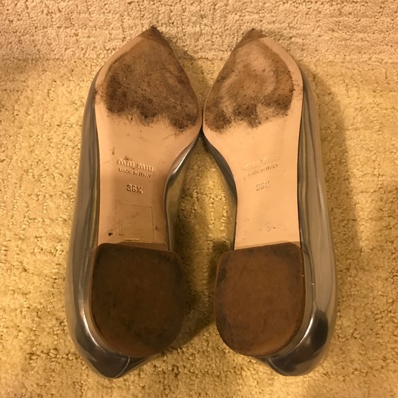 Mirrow color Miu Miu flat size 6.5. 100% authentic - Picture 6 of 6