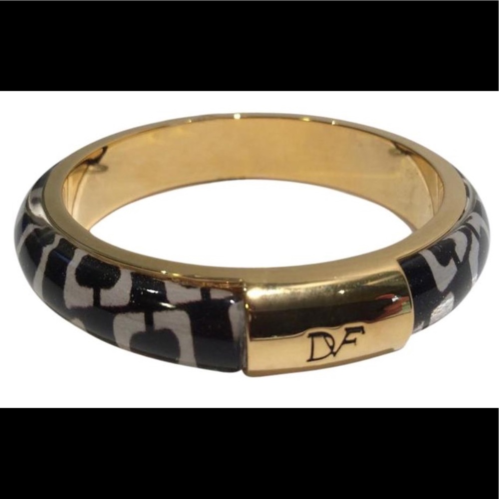 NWT Diane Von Furstenberg Black/White/Gold Bangle