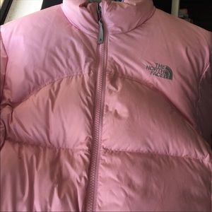 The North Face pink bubble coat