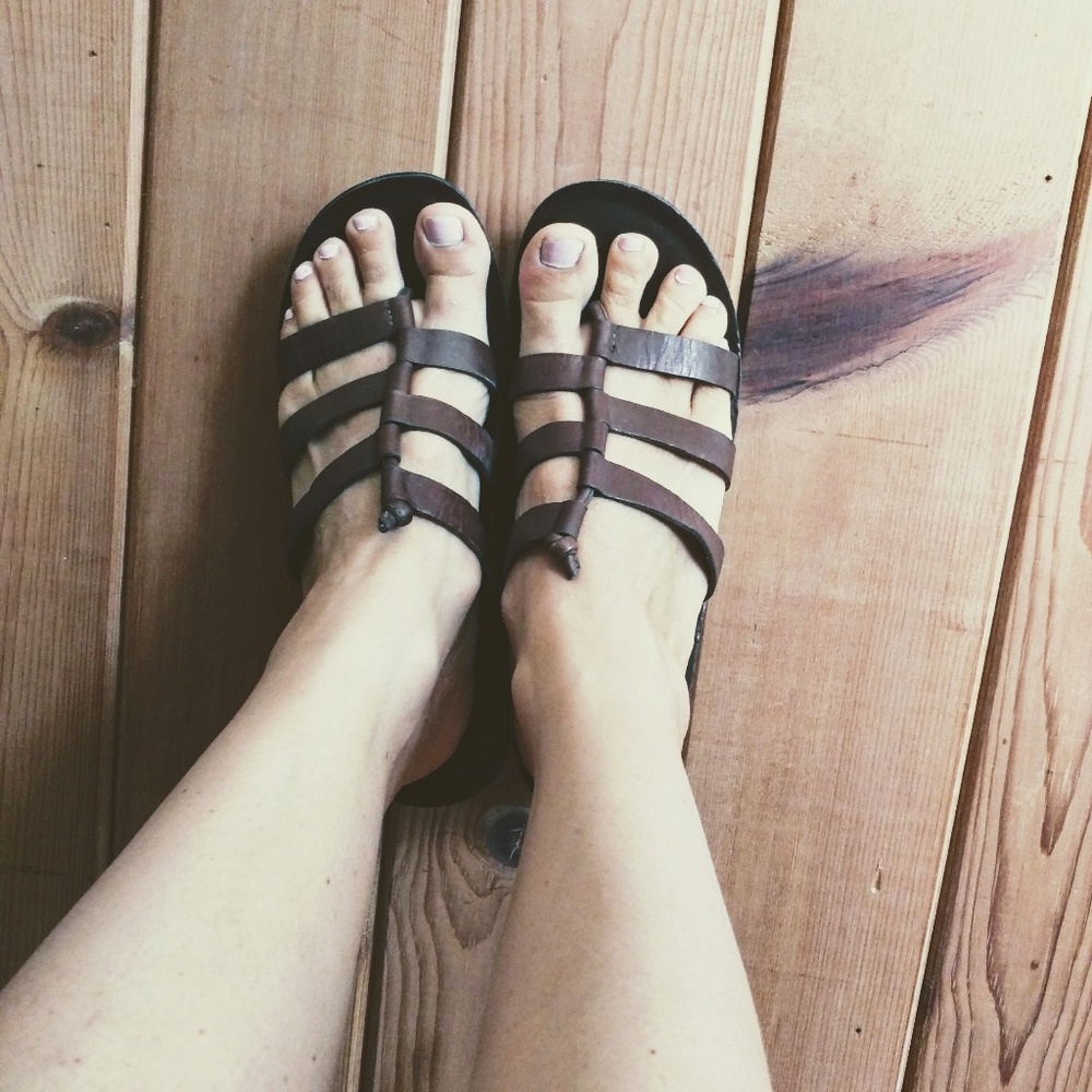 Roman sandals wedge slide hippie gladiator