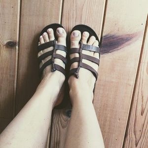 Roman sandals wedge slide hippie gladiator