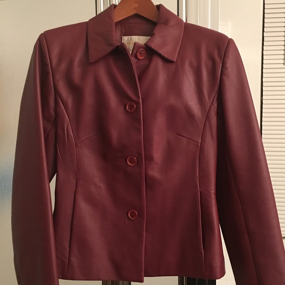 MARGARET GODFREY LEATHER BLAZER - Picture 1 of 8
