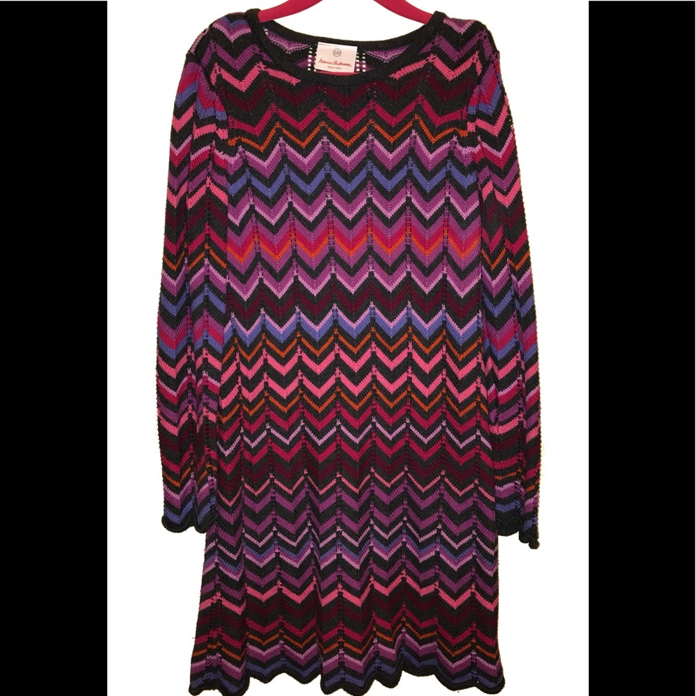 Hanna Andersson Chevron Sweater Dress EUC