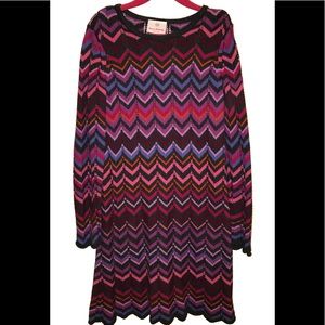 Hanna Andersson Chevron Sweater Dress EUC