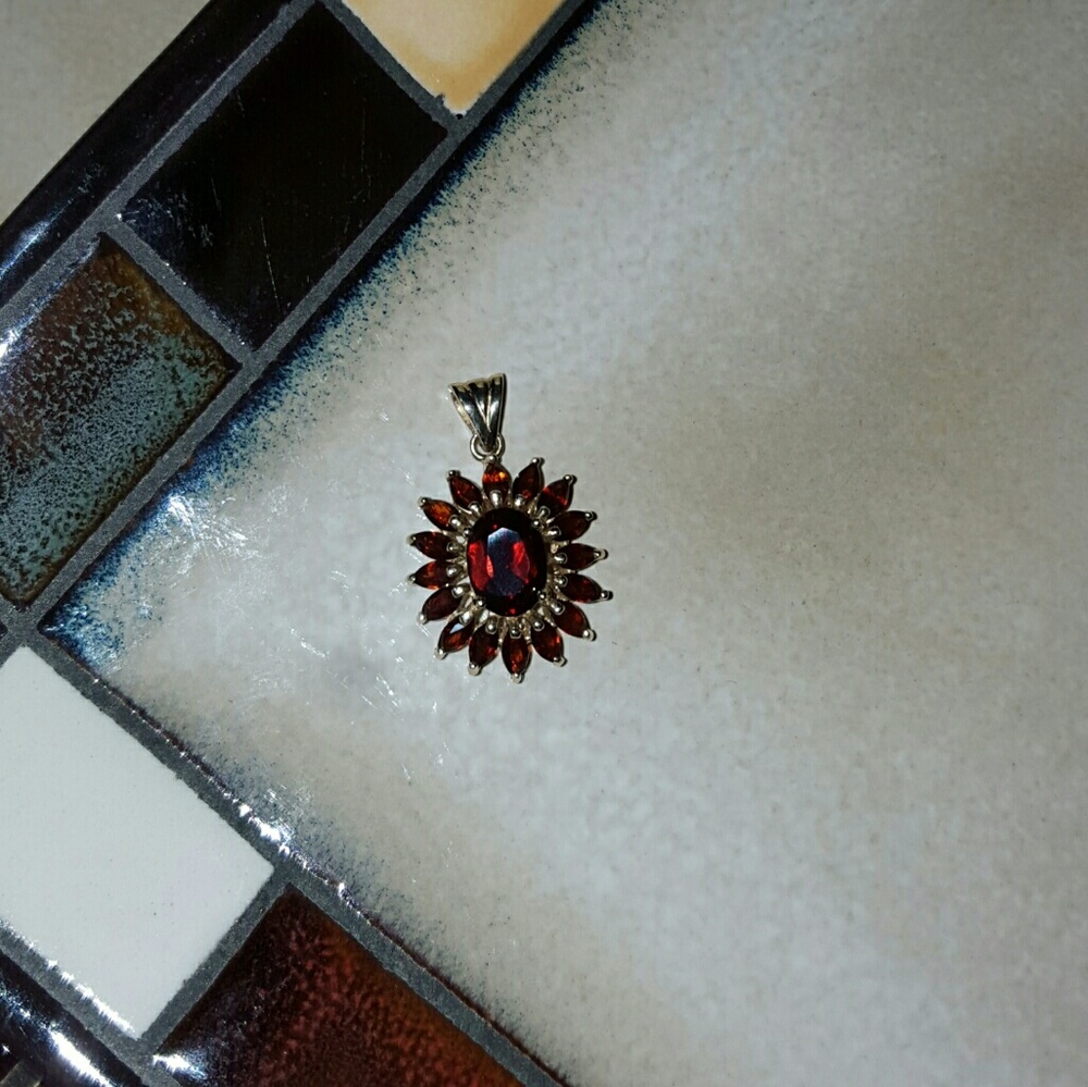 10K Gold Genuine Garnet Pendant