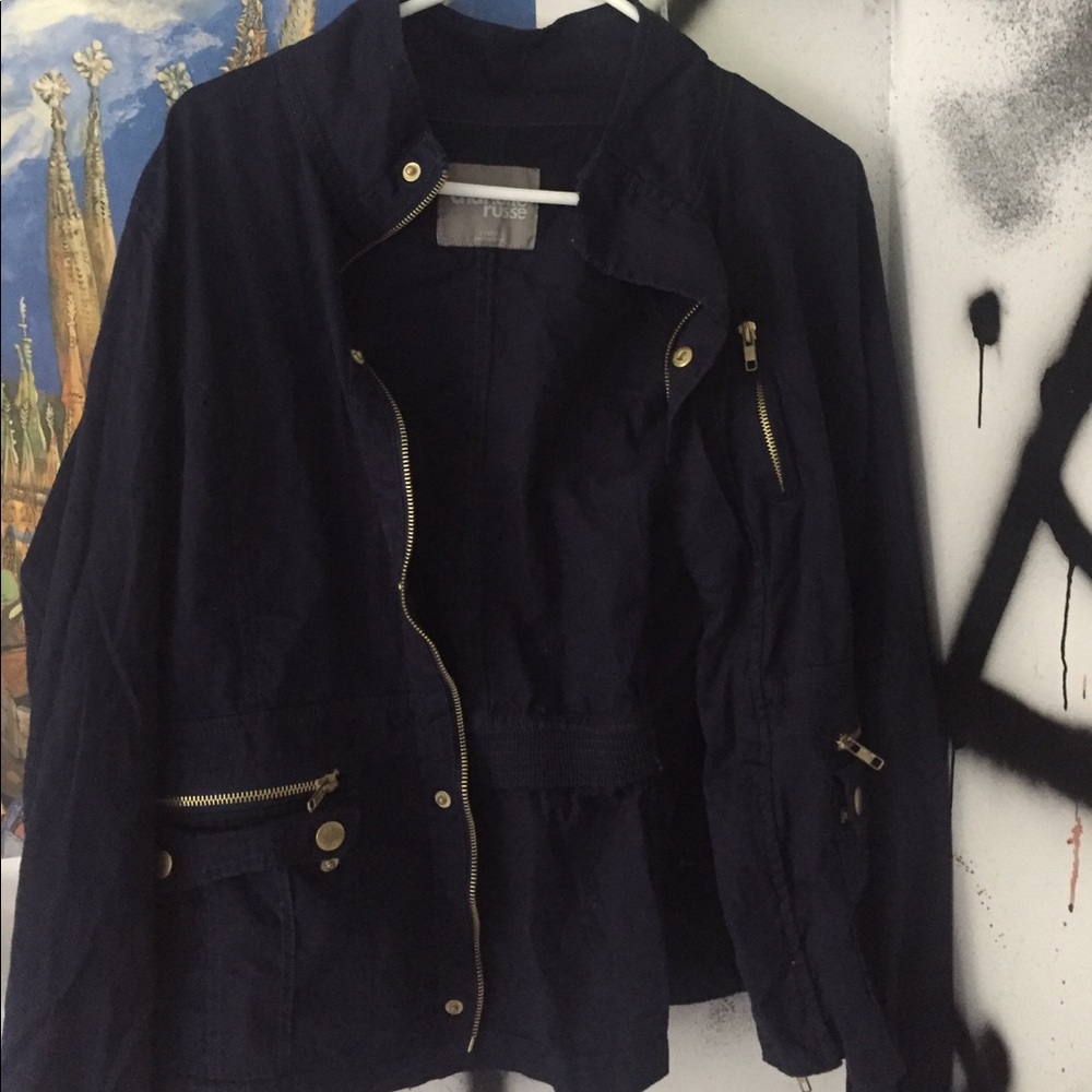navy blue light jacket