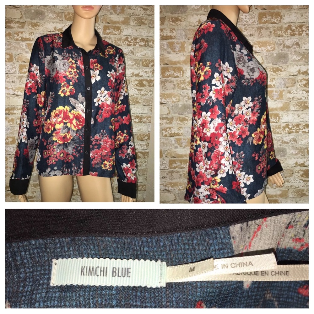 KIMCHI BLUE Women's cute Button front shirt blouse